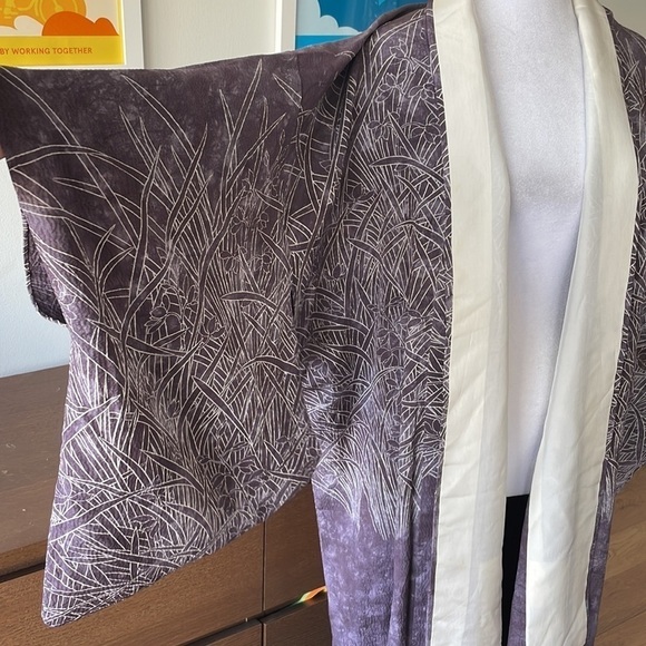 VINTAGE 100% Authentic Japanese 🇯🇵 Kimono Purple - Picture 3 of 11